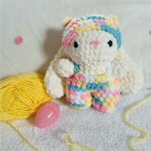 Colorful Plush Crochet Stuffed Animal Toy Easter Basket Stuffer